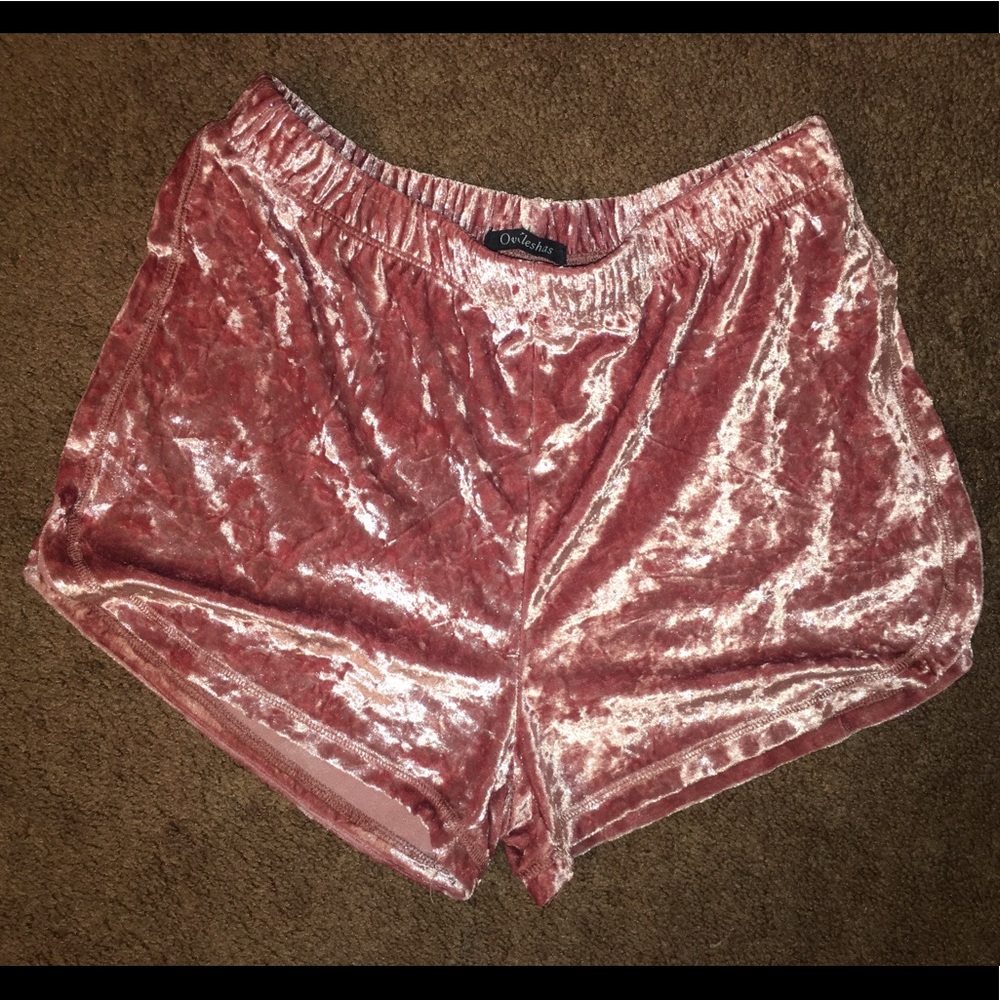 Pink Velvet Shorts